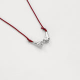 Pinky Promise Lucky Charm 2026 necklace silver with burgundy thread