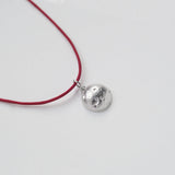 "Ζησ'το στο FULL" necklace with burgundy thread silver