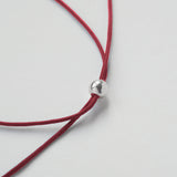 "Ζησ'το στο FULL" necklace with burgundy thread silver