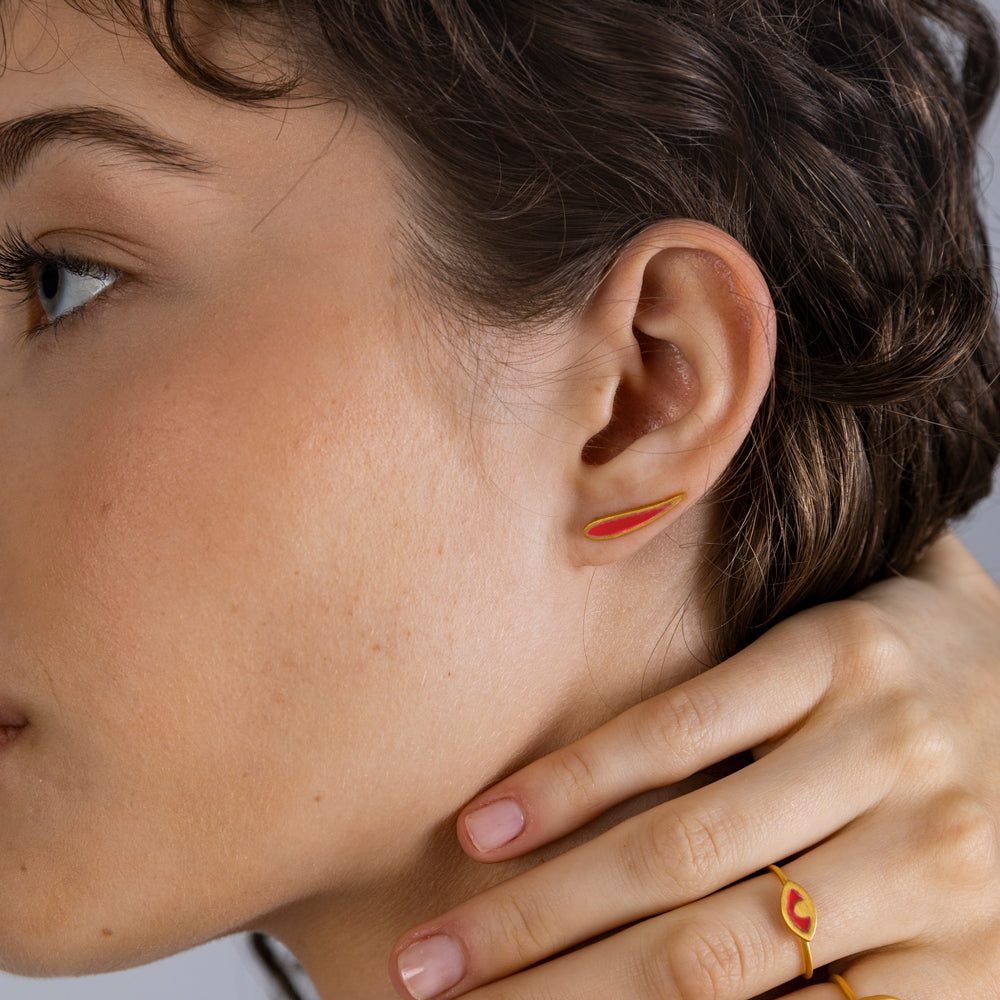 Palette Extended leaf earrings gold