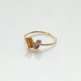 Fizzy citrine & amethyst ring 14K yellow gold