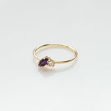 Fizzy amethyst & white topaz ring 14K yellow gold