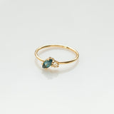 Fizzy blue & white topaz ring 14K yellow gold
