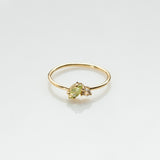 Fizzy peridot & white topaz ring 14K yellow gold