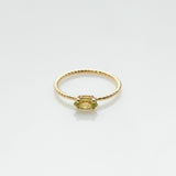 Fizzy rope peridot ring 14K yellow gold