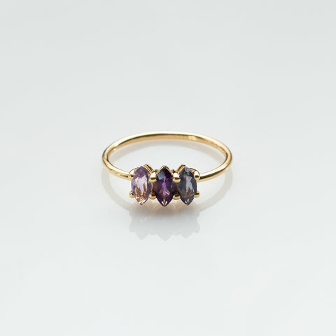 Fizzy amethyst & iolite ring 14K yellow gold