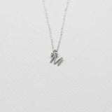 Initial necklace 14K white gold with diamond