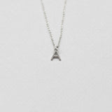 Initial necklace 14K white gold
