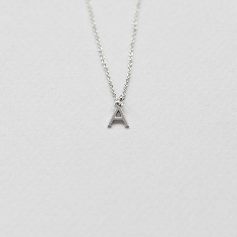 Initial necklace 14K white gold