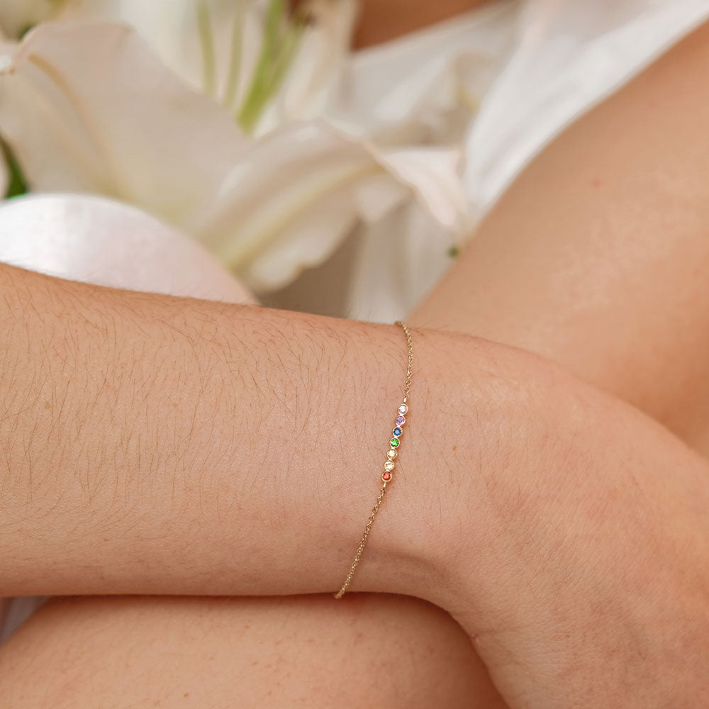 Astro rainbow 14K yellow gold bracelet