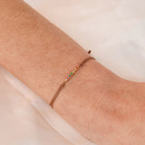 Astro rainbow 14K yellow gold thread bracelet