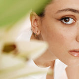 Astro rainbow 14K yellow gold hoops