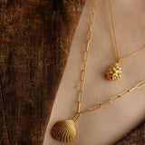 Coquilles ris necklace gold