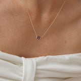 Fizzy amethyst & iolite necklace 14K yellow gold