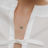 Fizzy blue topaz necklace 14K yellow gold