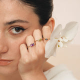 Fizzy amethyst & iolite ring 14K yellow gold