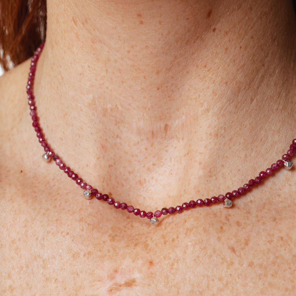 Terrestrial ruby necklace silver