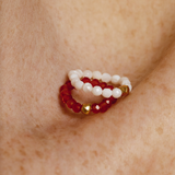 Terrestrial mother of pearl ring gold