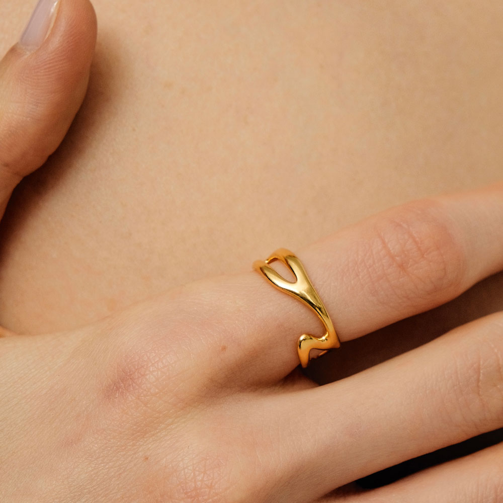 L'eau ripple ring gold