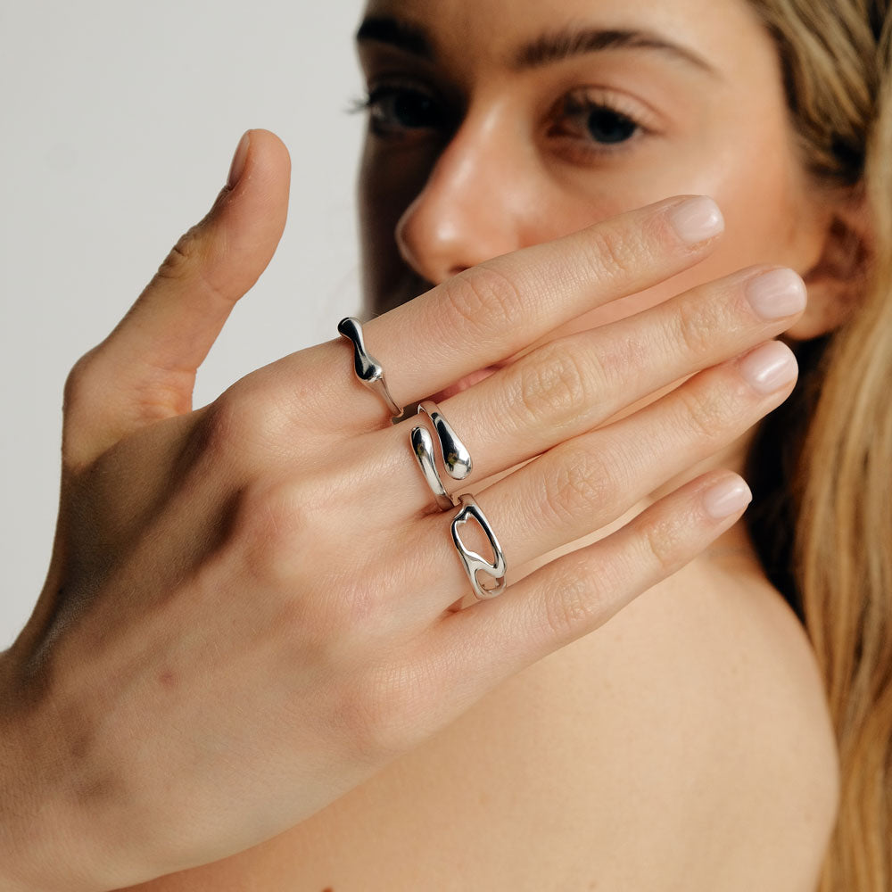 L'eau ripple ring silver