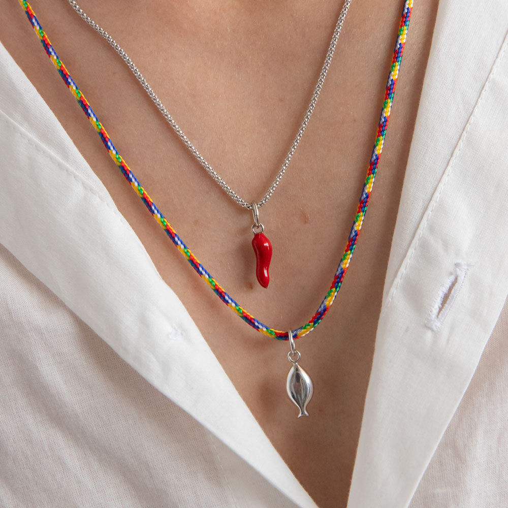 Cornicello necklace charm silver
