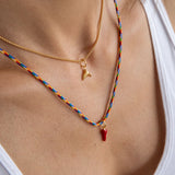 Mermaid necklace charm gold