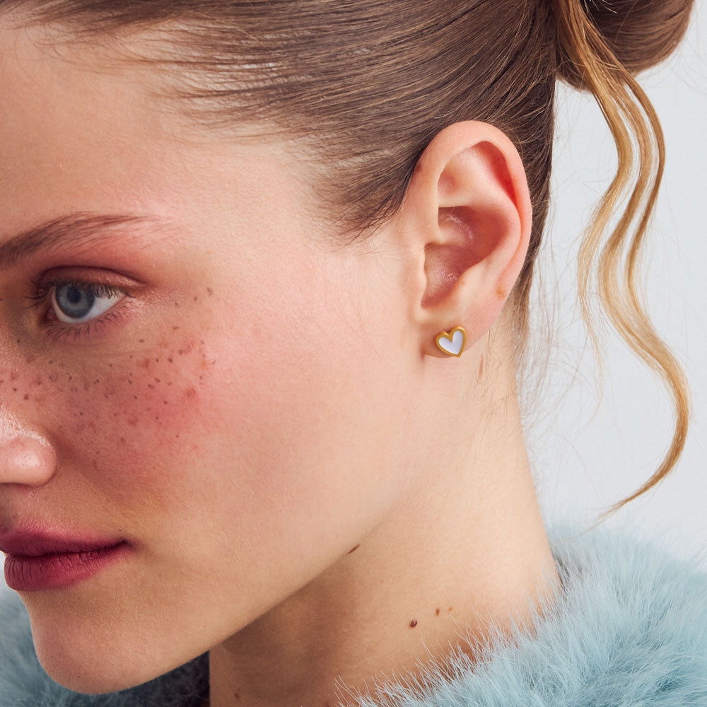Heartlette stud earrings gold