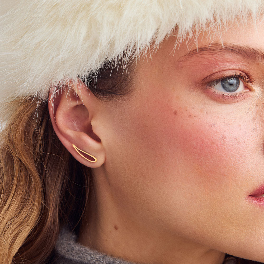 Palette Extended leaf earrings gold