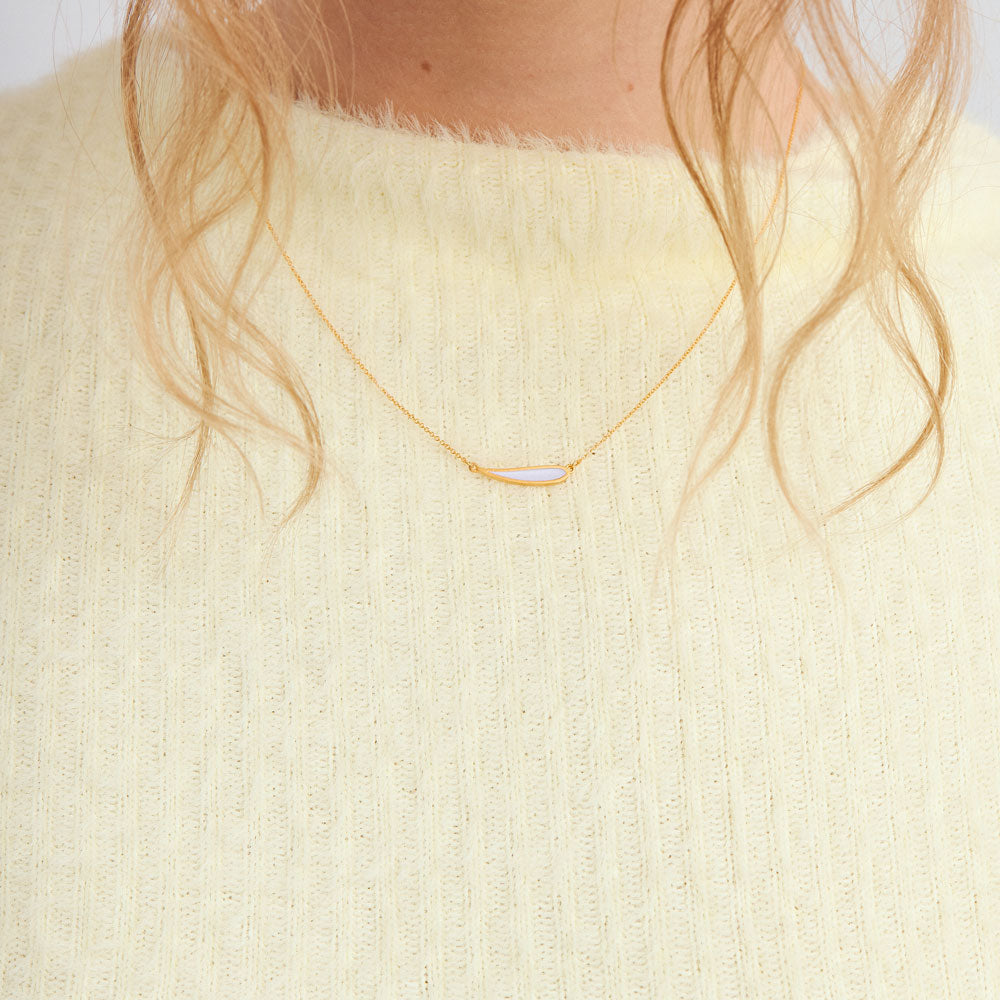 Palette Extended leaf necklace gold