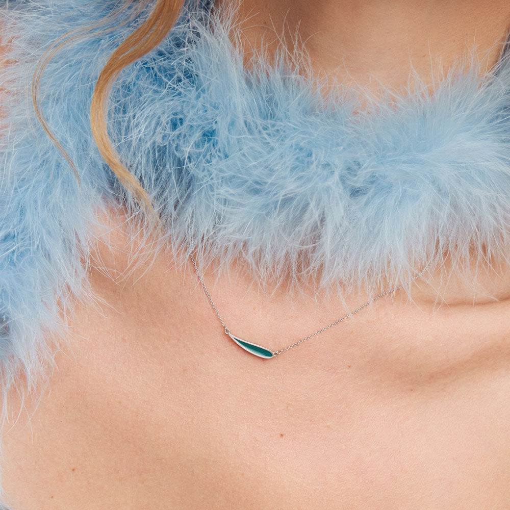 Palette Extended leaf necklace silver