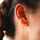 Charming Squares L glossy earrings silver