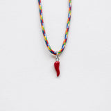 Cornicello necklace with thread silver