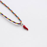 Cornicello necklace with thread silver