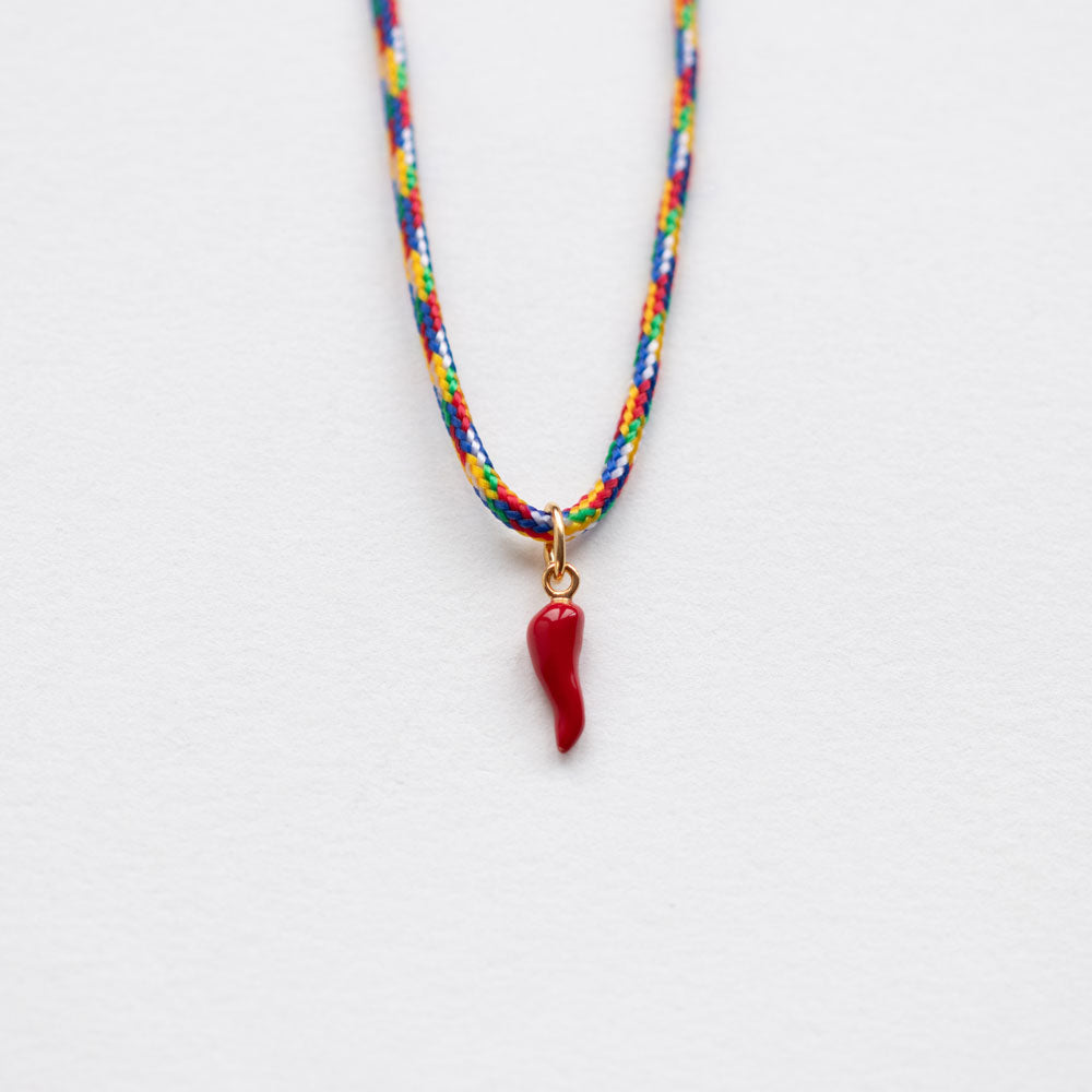 Cornicello necklace with thread gold