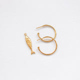 Diving barbouni earring charm gold