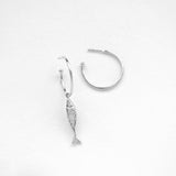 Diving barbouni earring charm silver