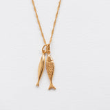 Diving barbouni necklace charm gold