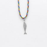 Diving barbouni necklace with thread silver