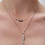 Diving tuna necklace silver