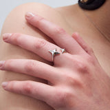 Gazing double ring silver