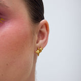 Gazing double earrings gold