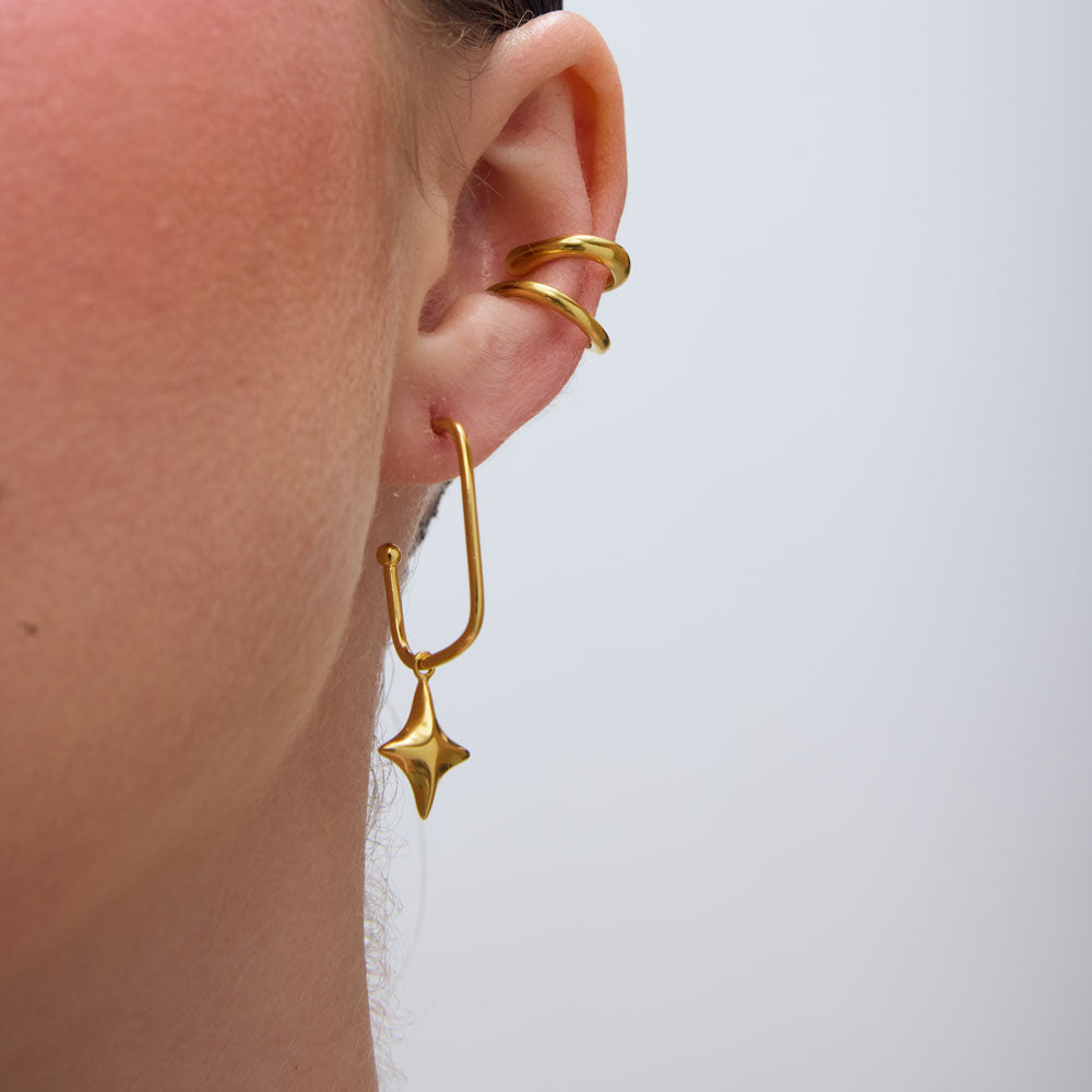 Gazing earring charm gold