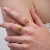 Gazing single ring gold