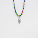 Lithrini necklace with thread silver