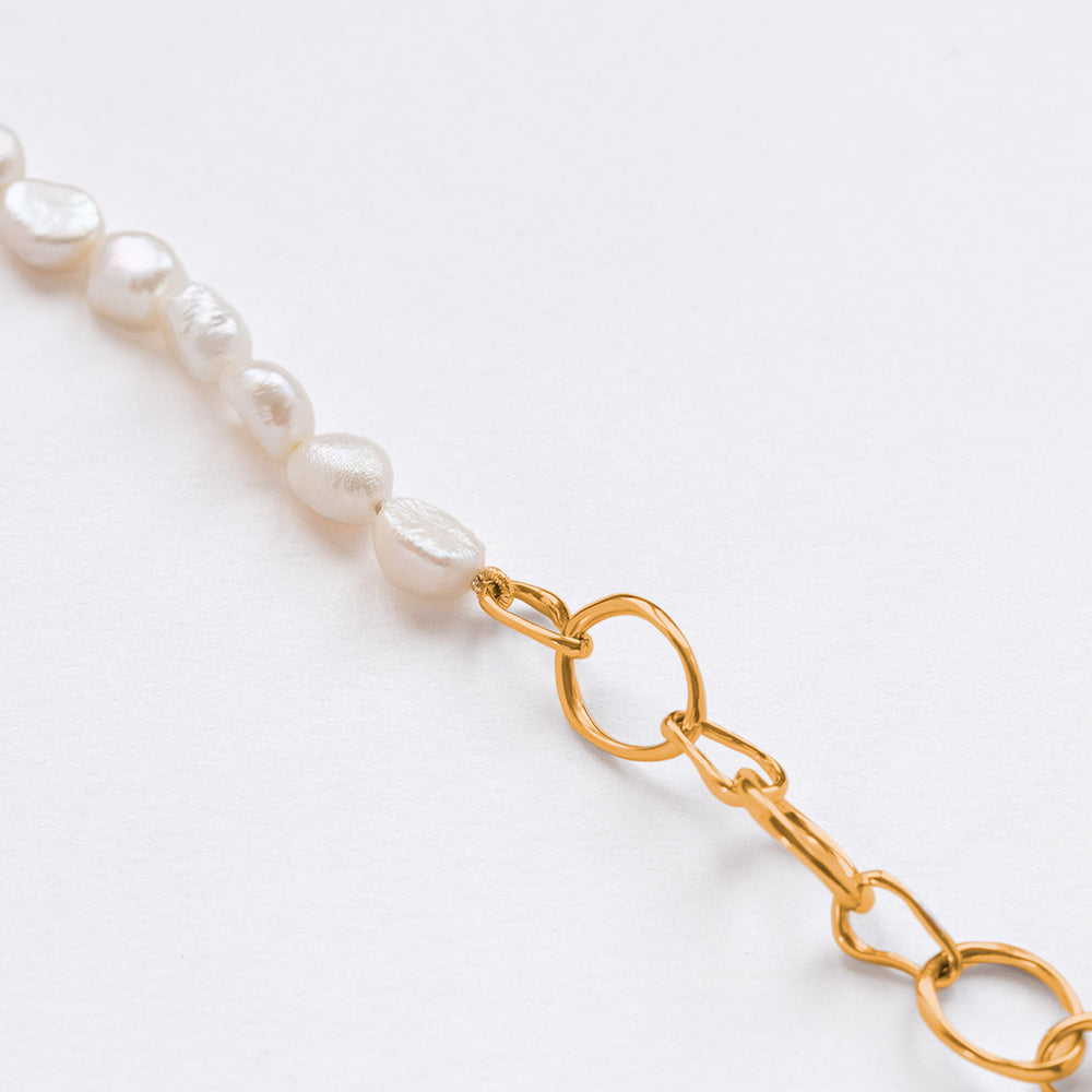 Strolling half&half bracelet gold