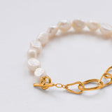 Strolling half&half bracelet gold