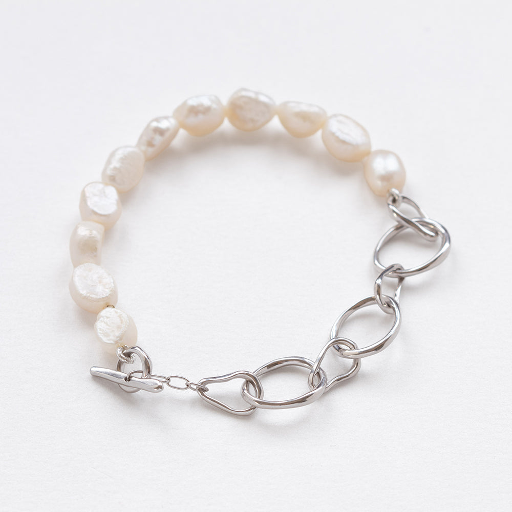 Strolling half&half bracelet silver