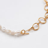 Strolling half&half necklace gold