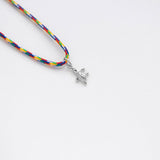 Tartaruga necklace with thread silver