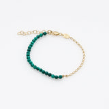 Half & Half malachite bracelet 14K yellow gold